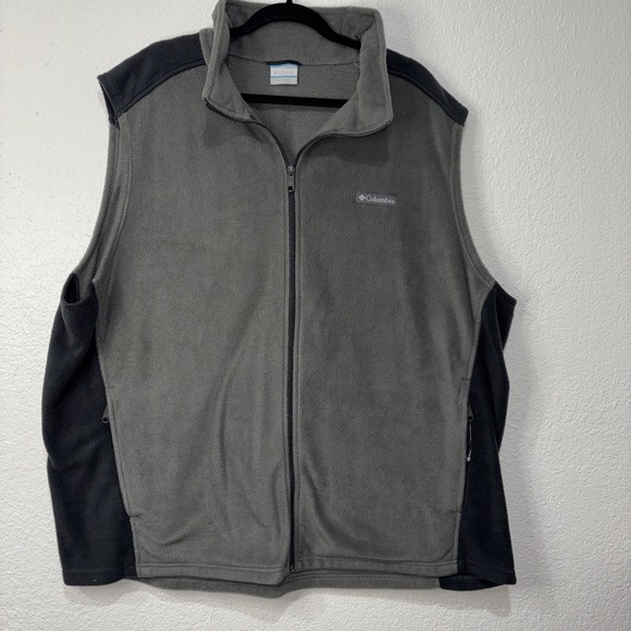 Columbia Other - Columbia Fleece Vest Full Zip Mens 4XT Gray Black Outdoor Casual New